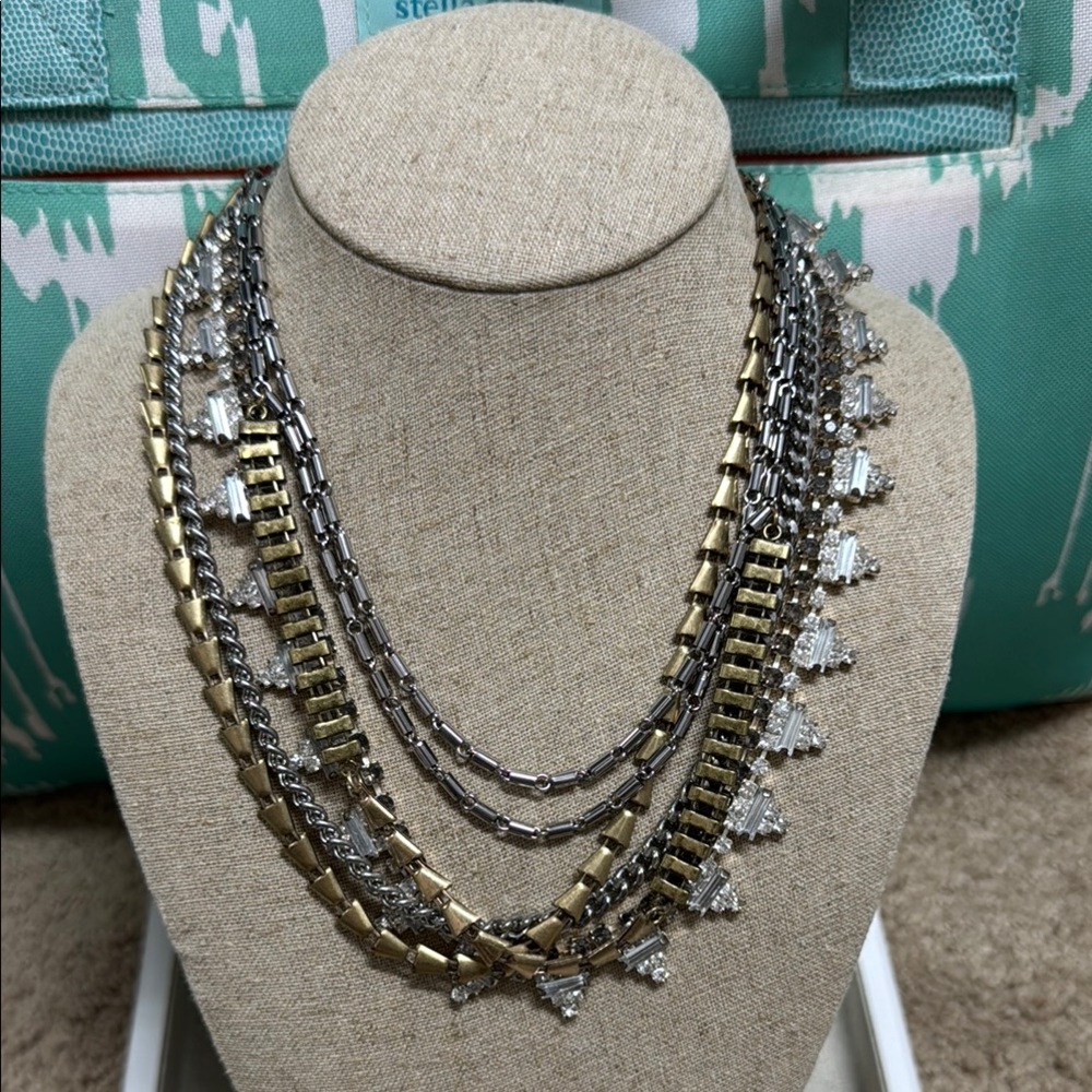 Stella & Dot Gold and Silver Layered Necklace - Long or Short Multiple Uses
